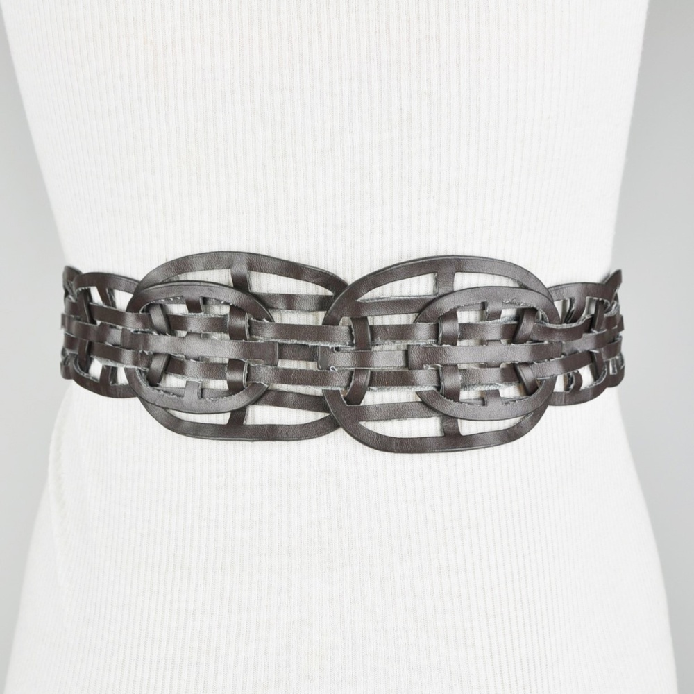 BCBG Brown Bohemian Plaited Weave Belt